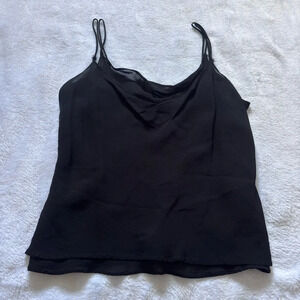 Miss Ashlee Cami Top Cowl Neck Sleeveless‎ Blouse Black